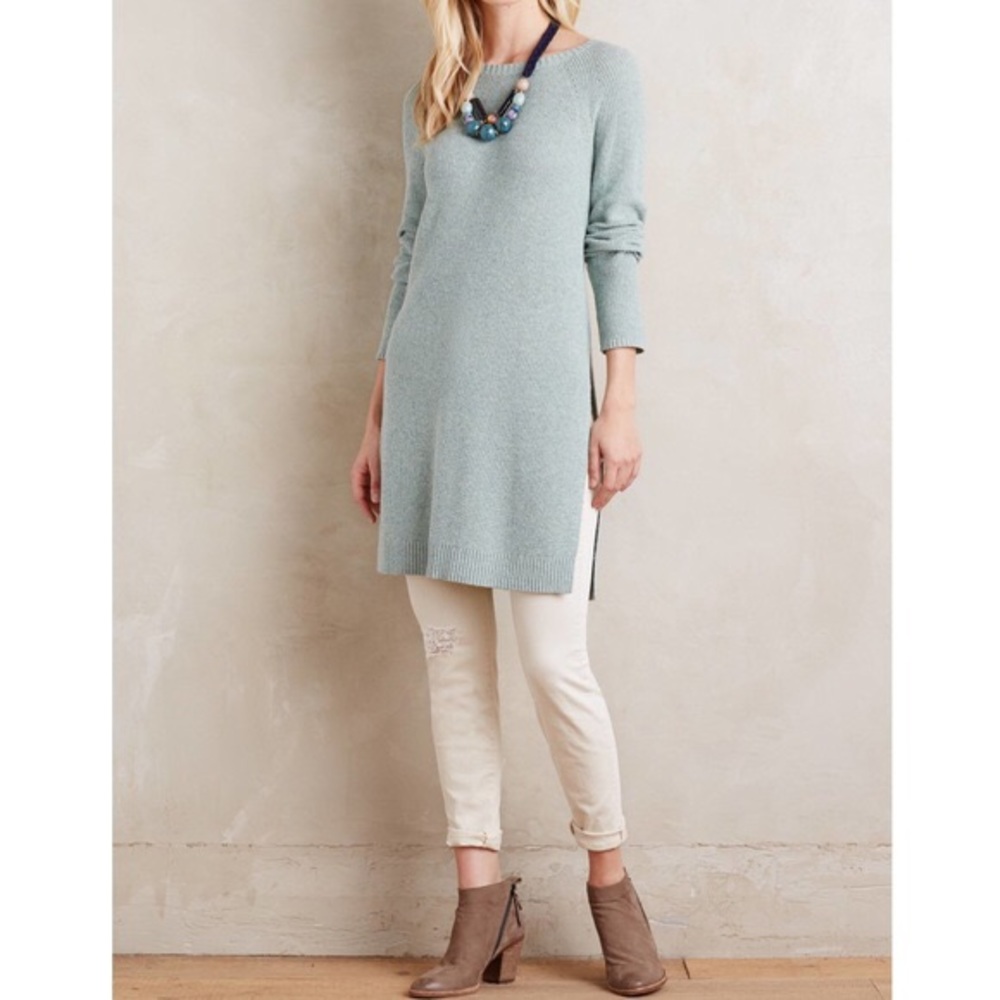 Anthropologie moth split side tunic sweater